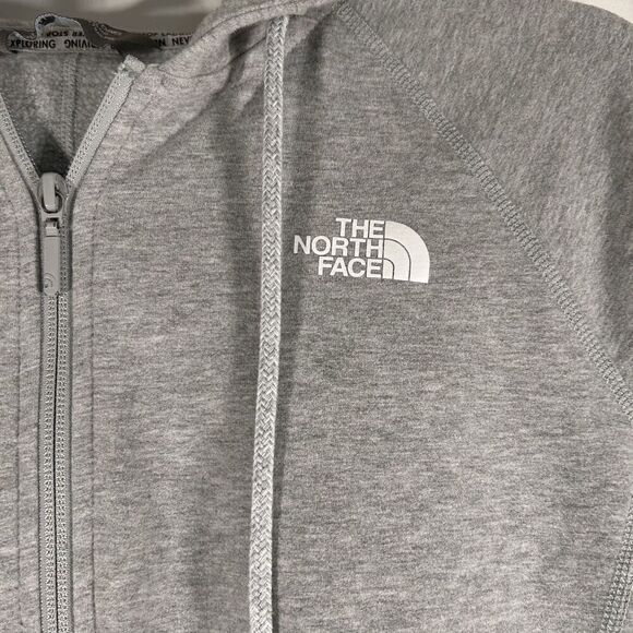 North Face Hoodie Women's Medium Grey Full Zip Drawstring Pockets Cotton Blend - Picture 2 of 8